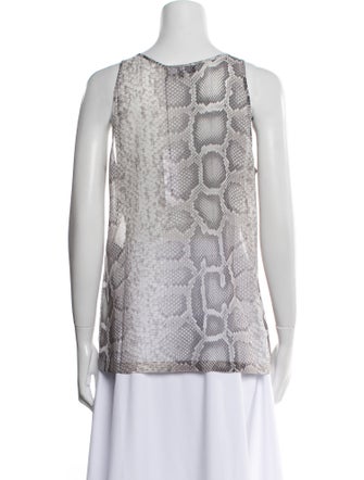 Barbara Bui Animal Print Scoop Neck Top