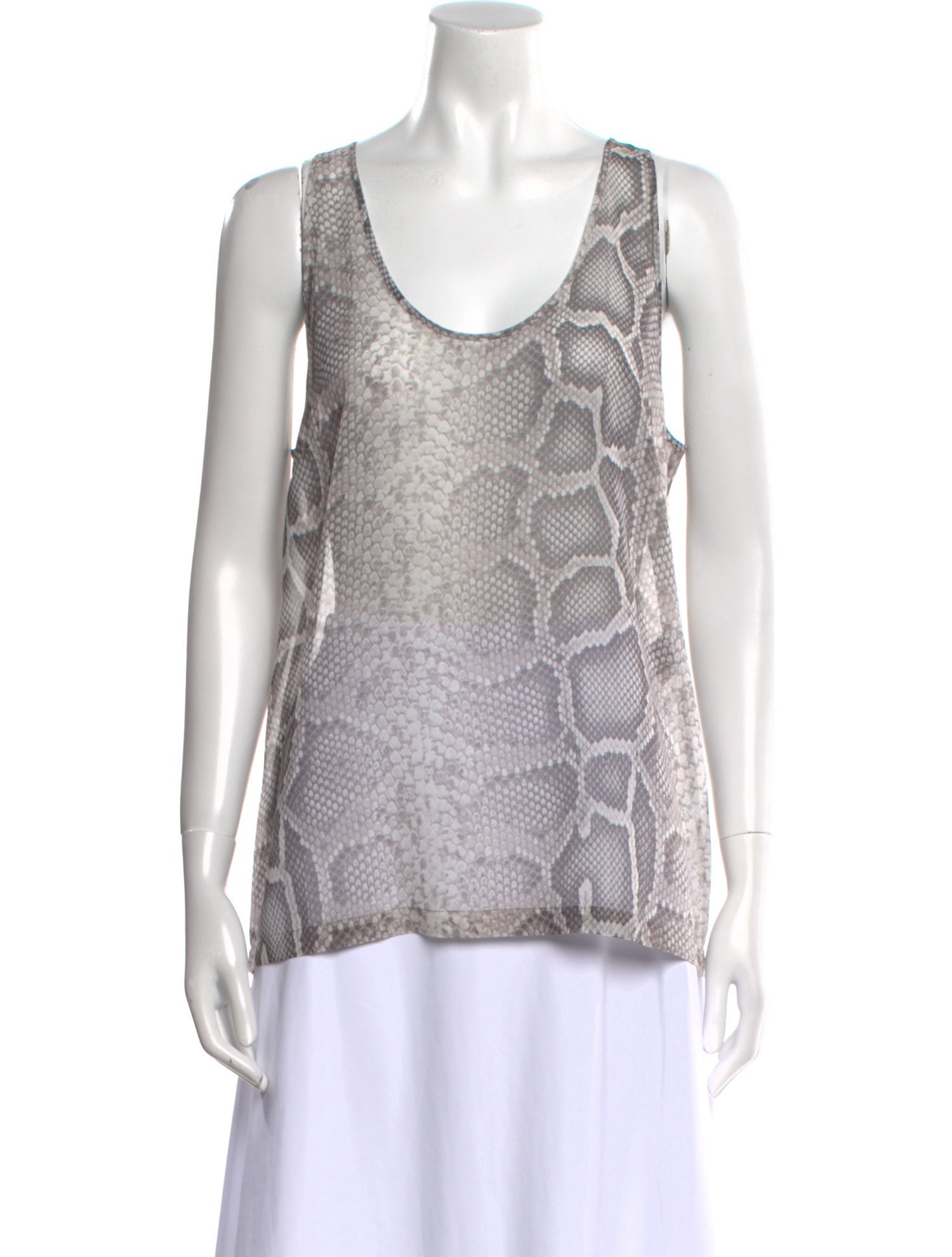 Barbara Bui Animal Print Scoop Neck Top
