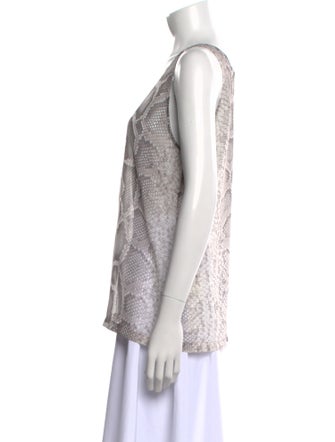 Barbara Bui Animal Print Scoop Neck Top