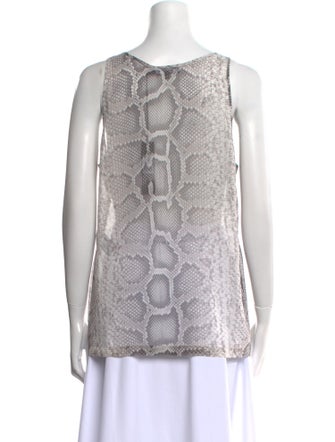 Barbara Bui Animal Print Scoop Neck Top