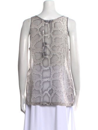 Barbara Bui Animal Print Scoop Neck Top