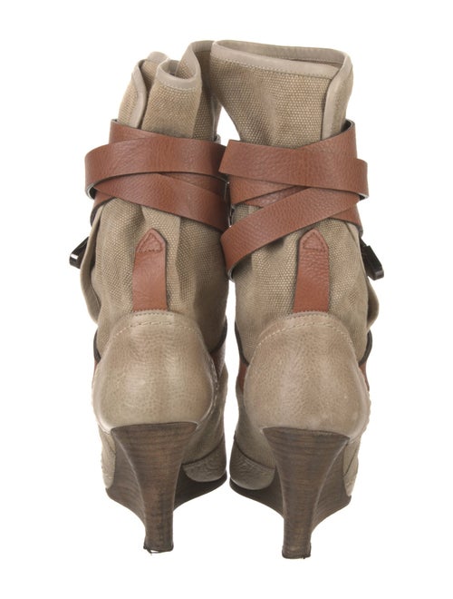 Barbara Bui Leather Colorblock Pattern Rain Boots