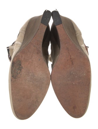 Barbara Bui Leather Colorblock Pattern Rain Boots