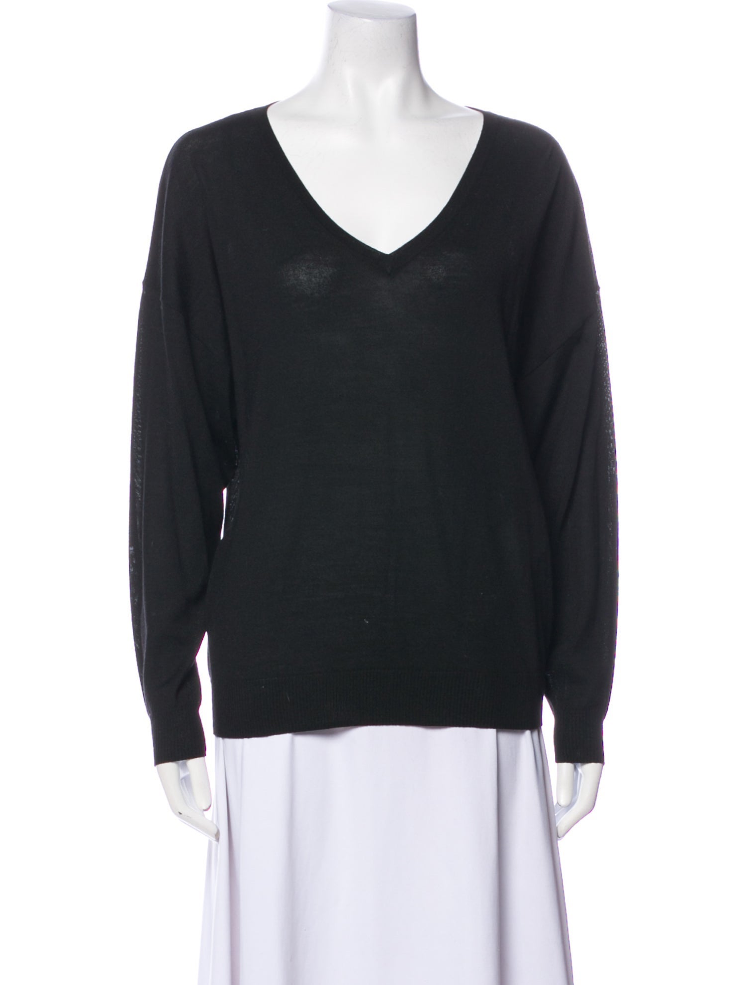 Barbara Bui Merino Wool V-Neck Sweatshirt