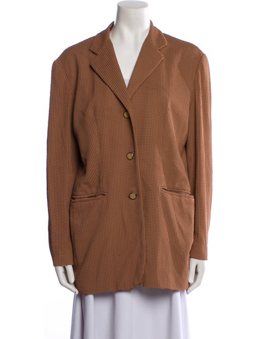 Barbara Bui Wool Plaid Print Blazer