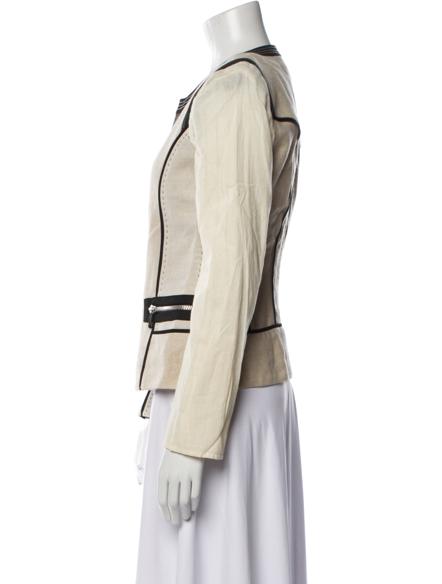 Barbara Bui Linen Striped Evening Jacket