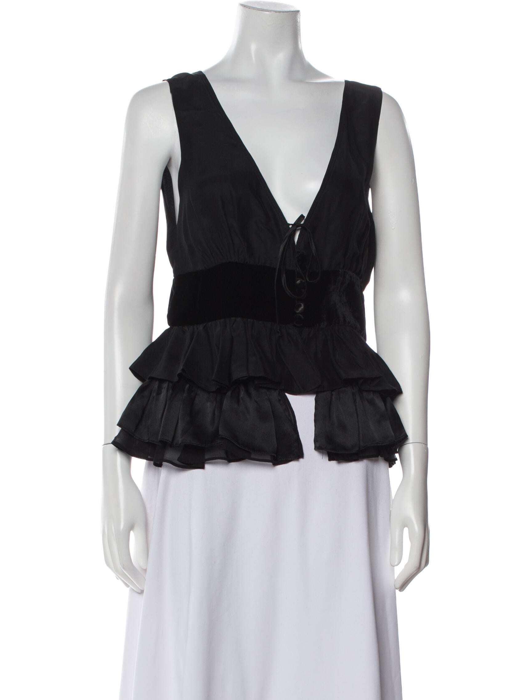 Barbara Bui Silk V-Neck Blouse