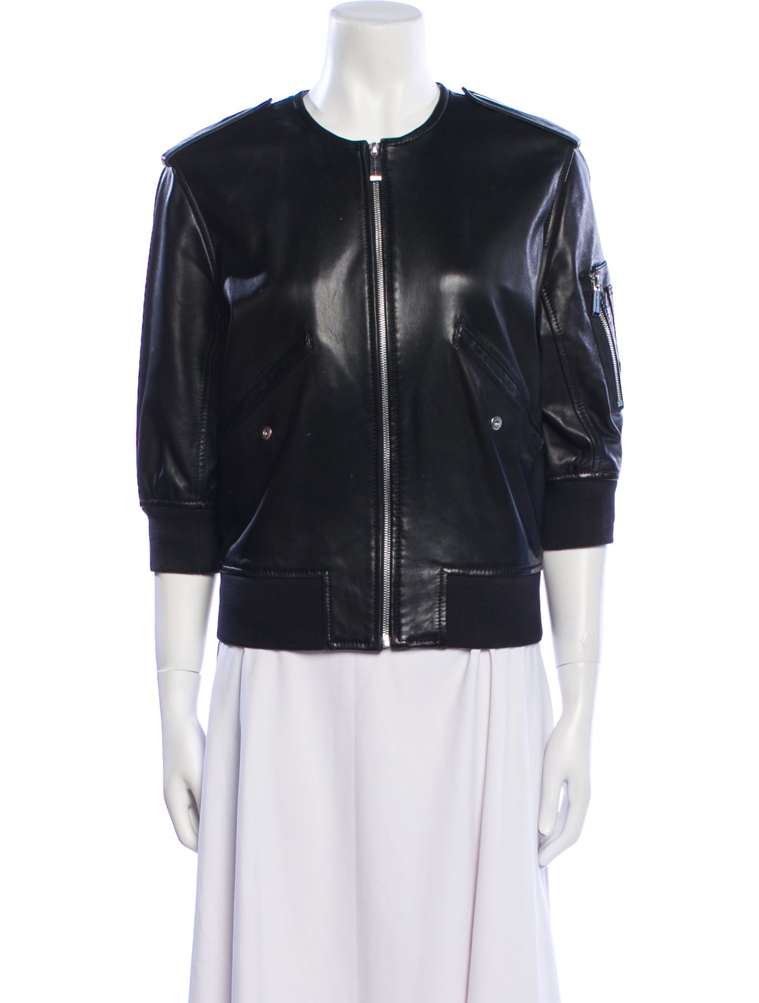 Barbara Bui Lambskin Bomber Jacket