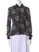 Barbara Bui Silk Printed Button-Up Top