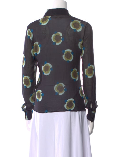 Barbara Bui Silk Printed Button-Up Top