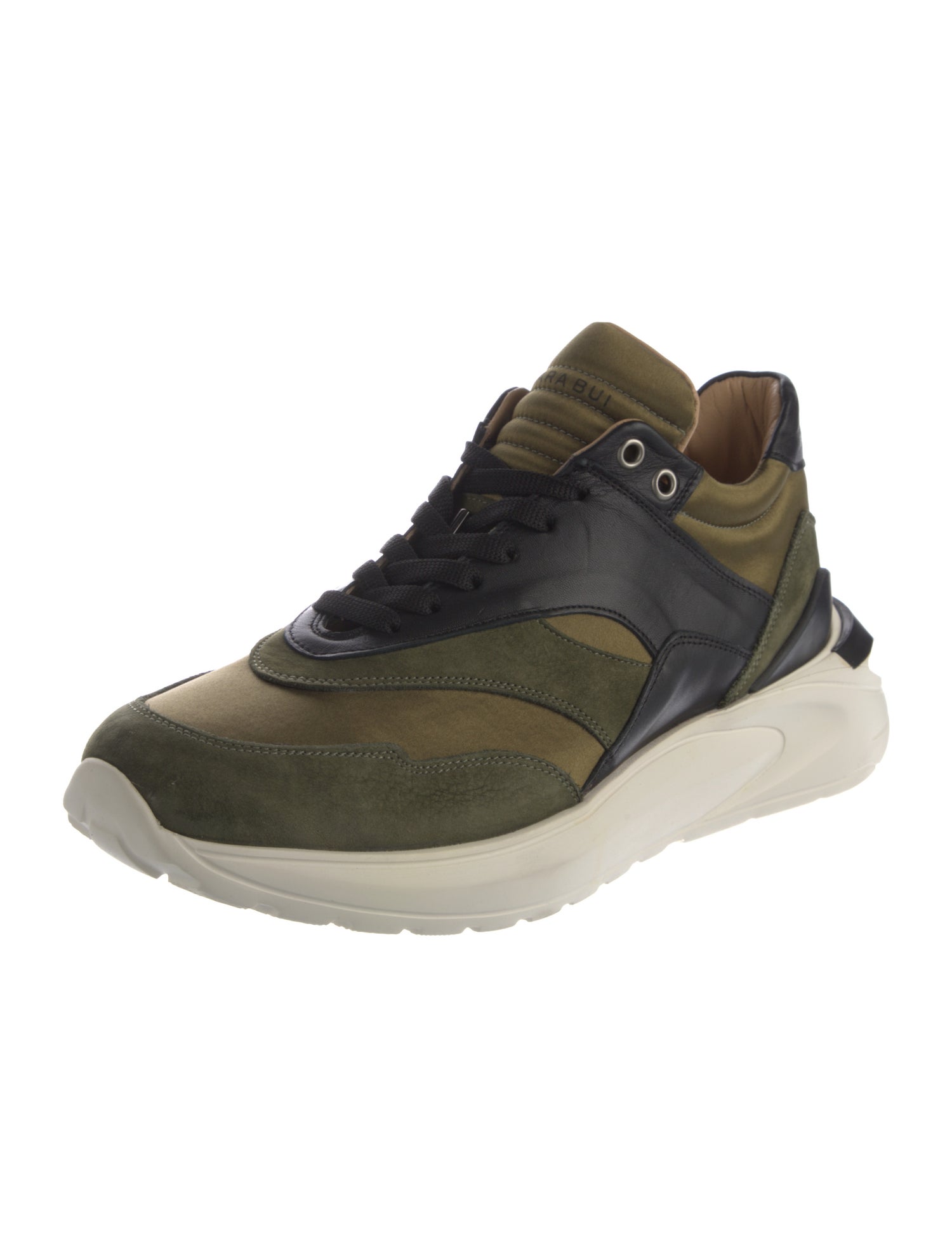 Barbara Bui Leather Colorblock Pattern Athletic Sneakers