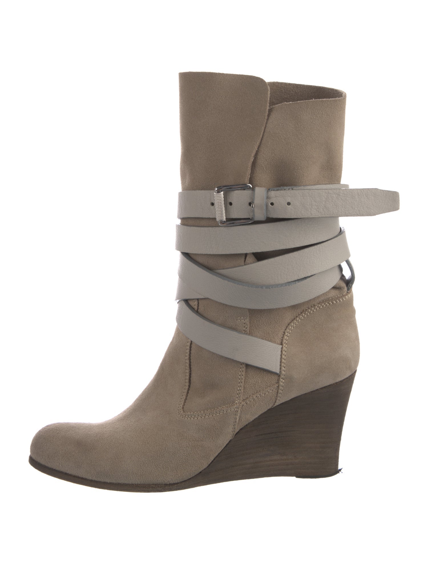Barbara Bui Suede Leather Trim Embellishment Boots