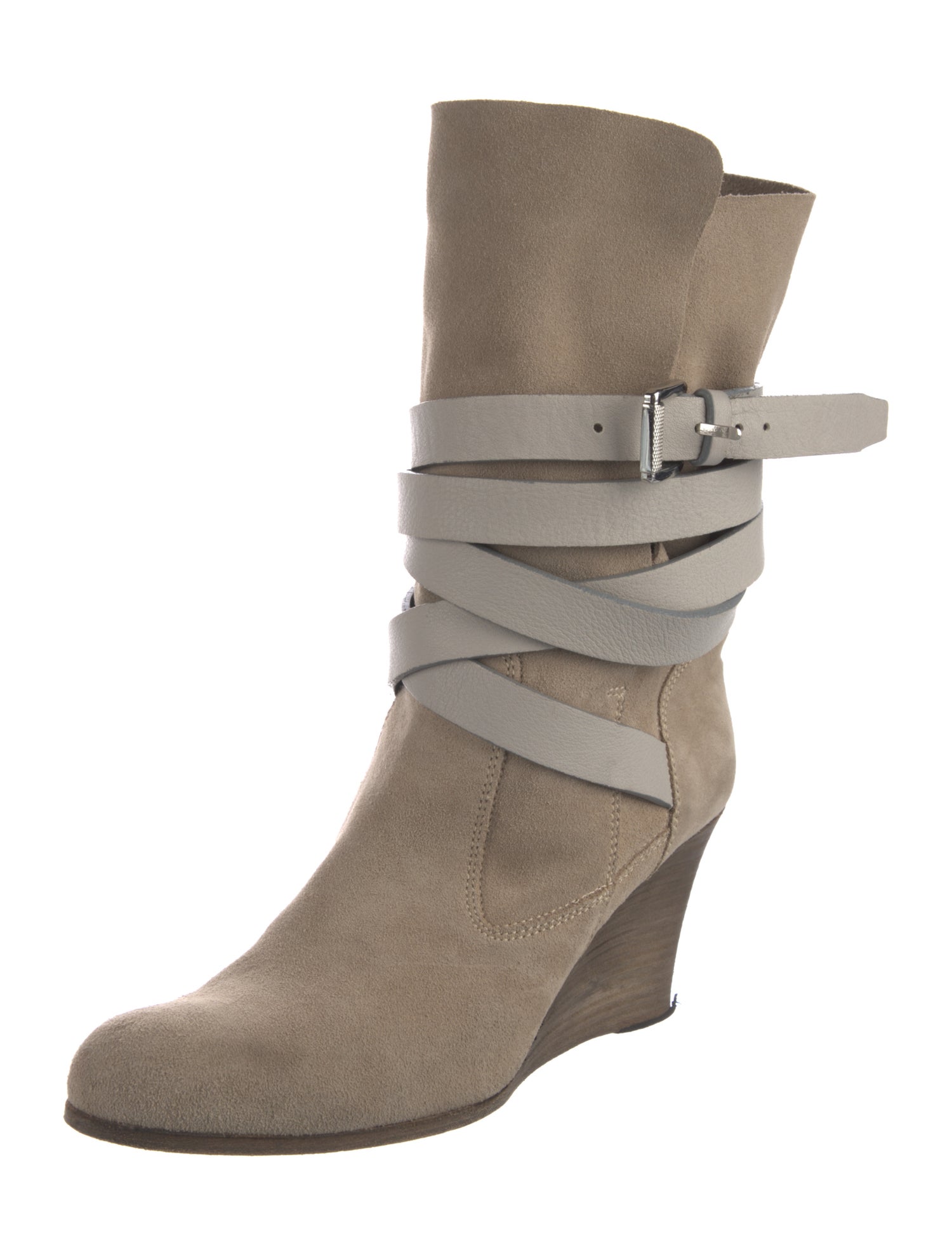 Barbara Bui Suede Leather Trim Embellishment Boots