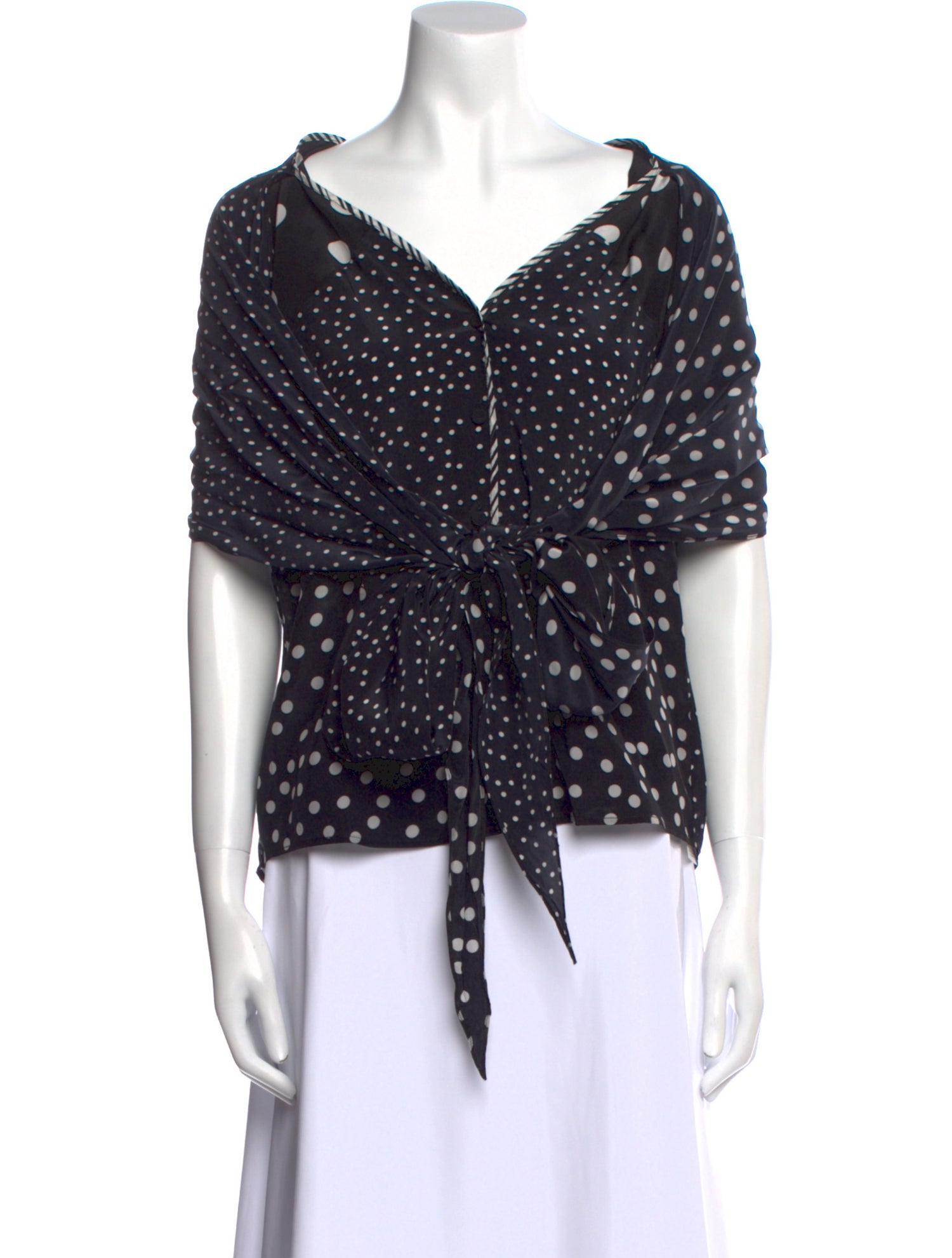 Barbara Bui Silk Polka Dot Print Top