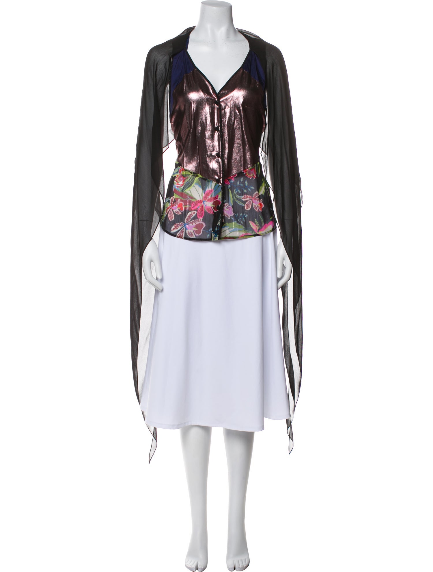 Barbara Bui Graphic Print V-Neck Tunic