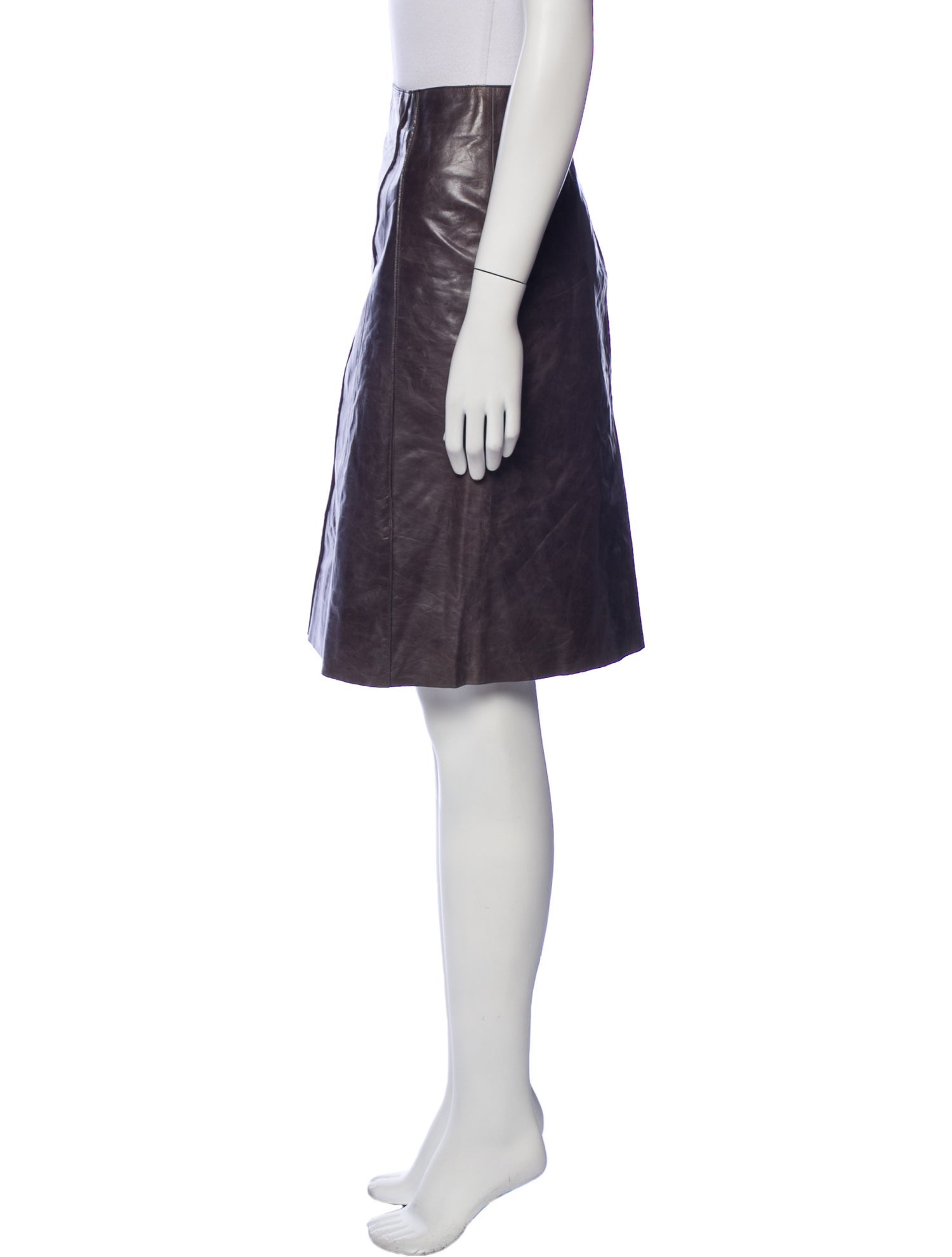 Barbara Bui Leather Knee-Length Skirt