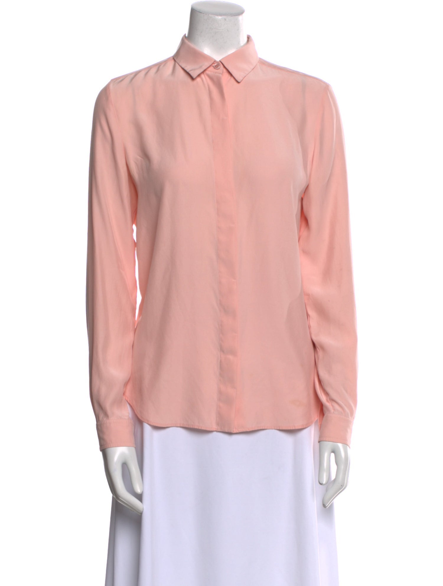 Barbara Bui Silk Long Sleeve Button-Up Top