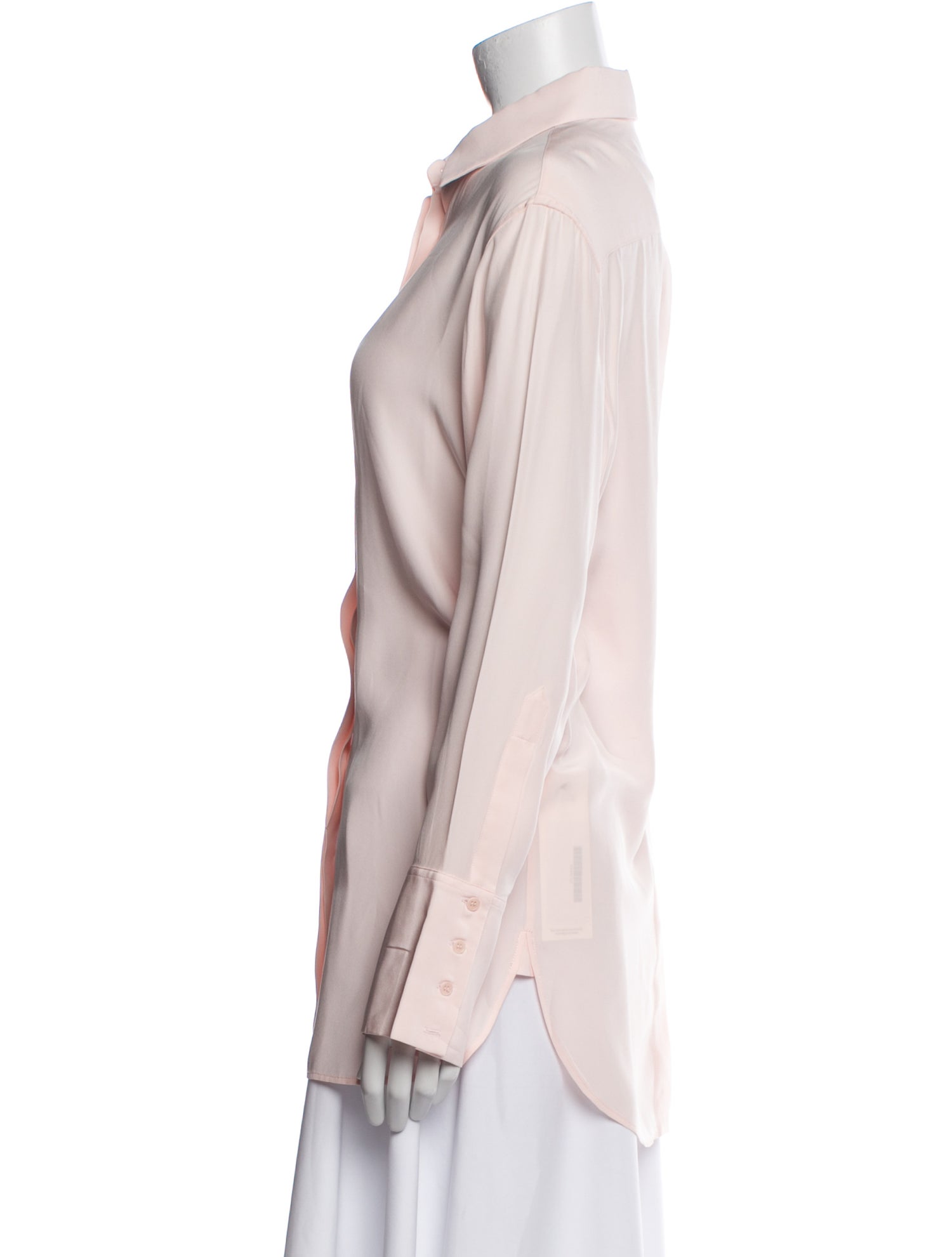 Barbara Bui Silk Long Sleeve Button-Up Top