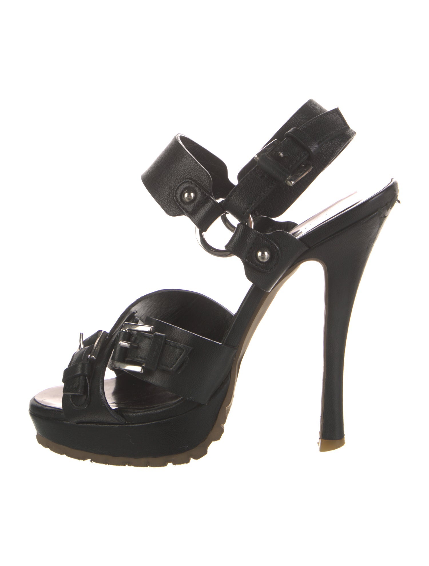 Barbara Bui Leather Slingback Sandals