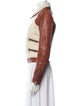 Barbara Bui Lamb Leather Colorblock Pattern Biker Jacket