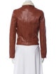 Barbara Bui Lamb Leather Colorblock Pattern Biker Jacket
