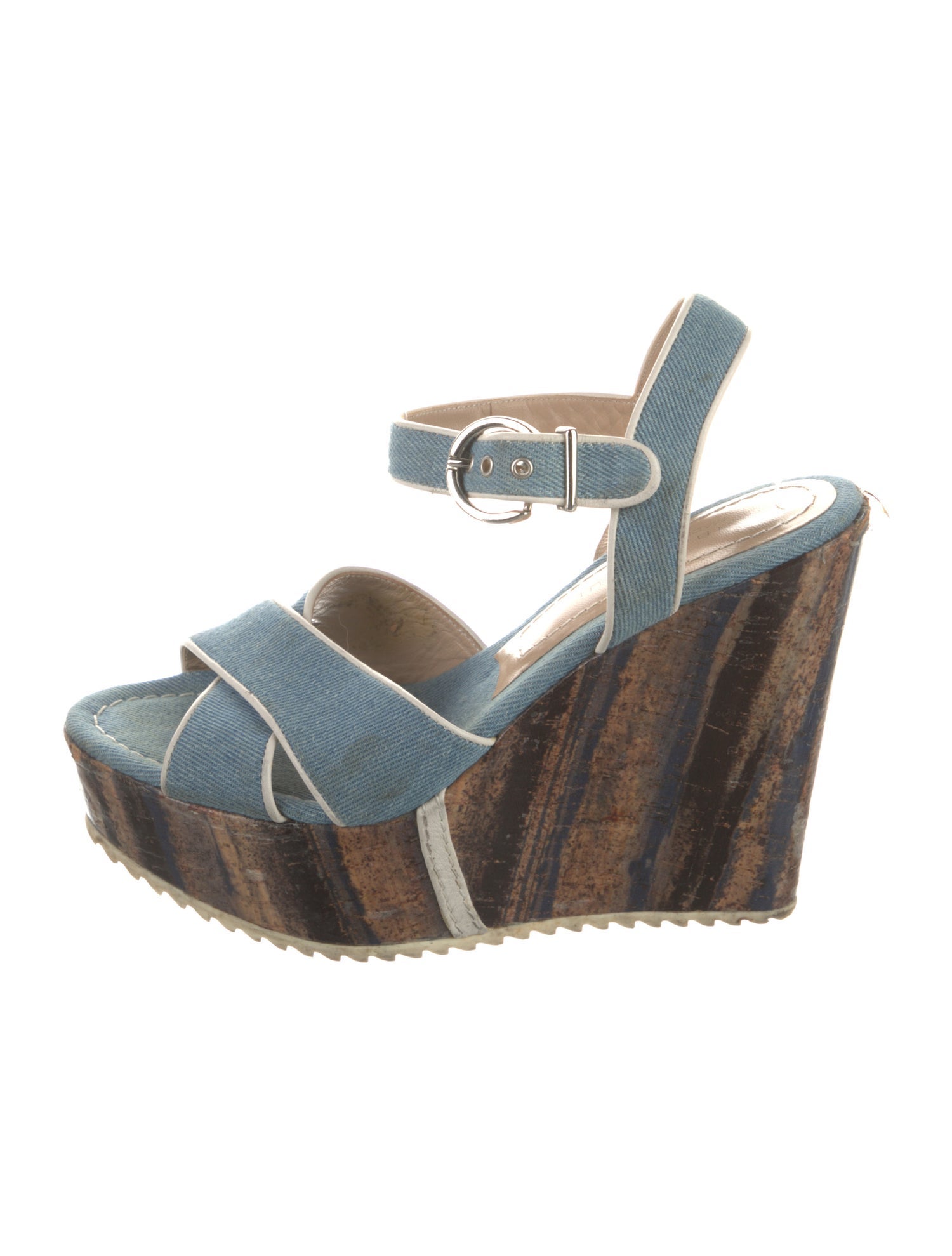 Barbara Bui Denim Printed Sandals