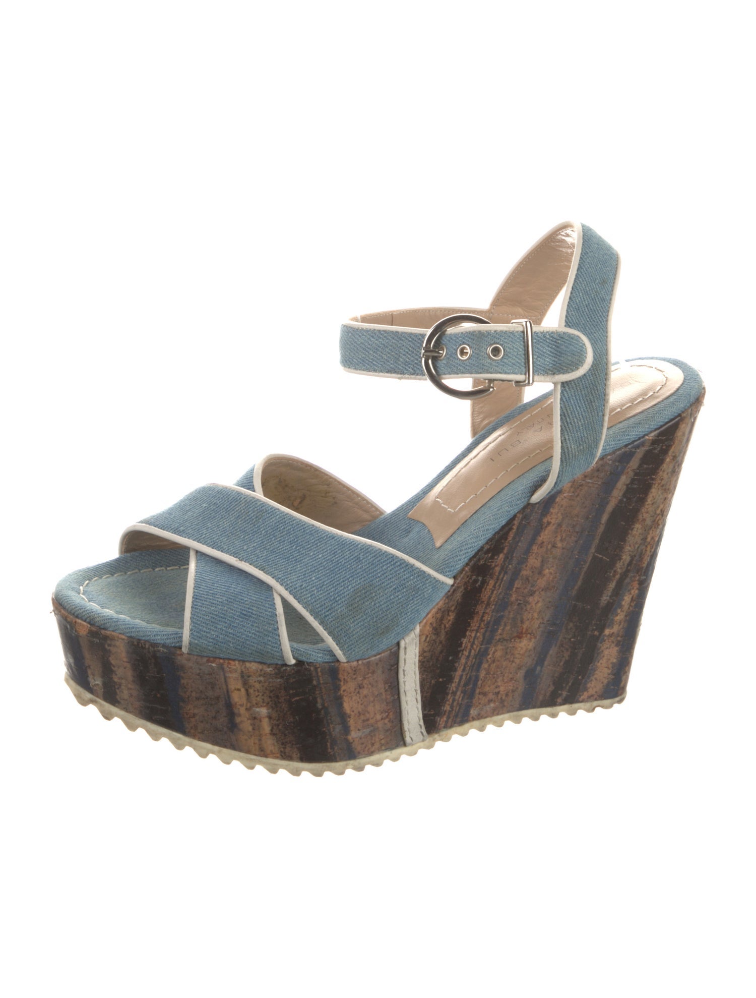 Barbara Bui Denim Printed Sandals