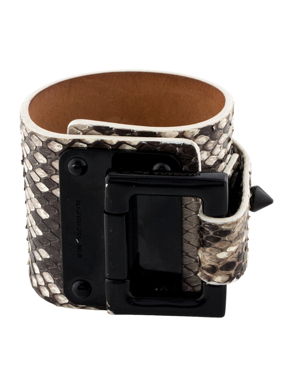 Barbara Bui Gunmetal Python & Leather Designer Si… - image 1