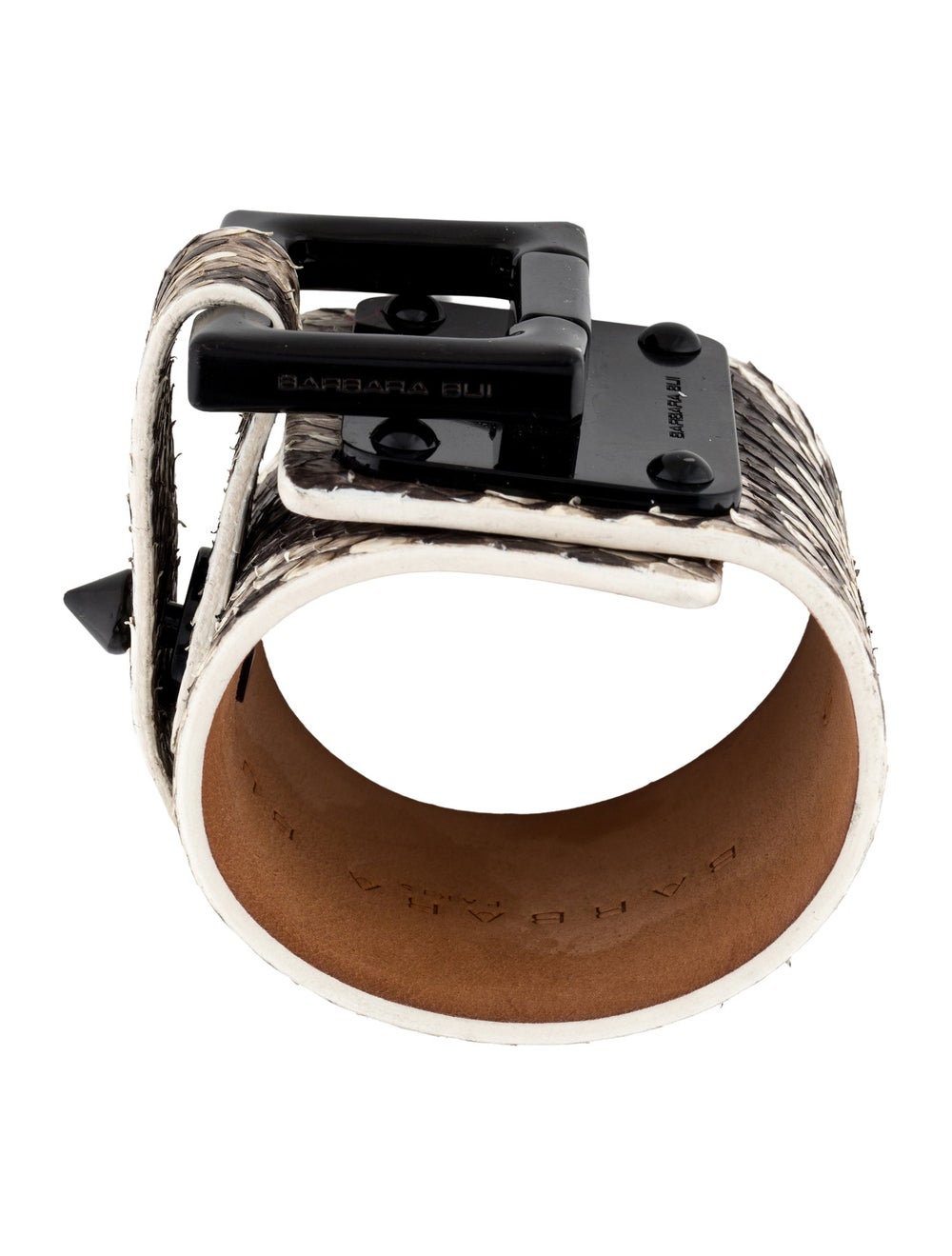 Barbara Bui Gunmetal Python & Leather Designer Si… - image 3