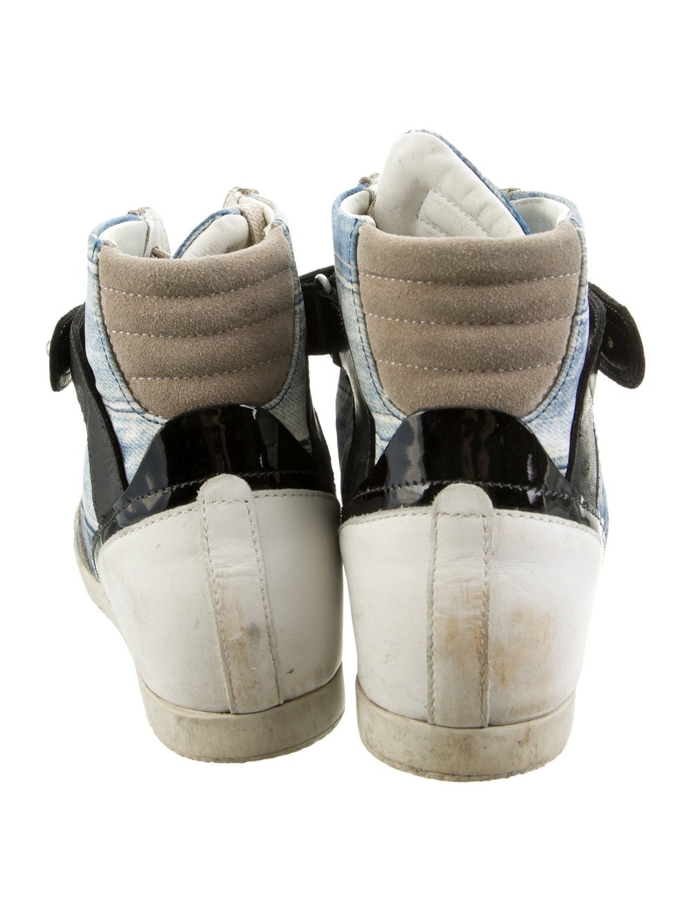 Barbara Bui Denim Colorblock Pattern Sneakers - image 4