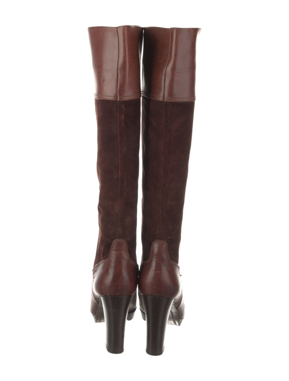 Barbara Bui Leather Colorblock Pattern Boots - image 4