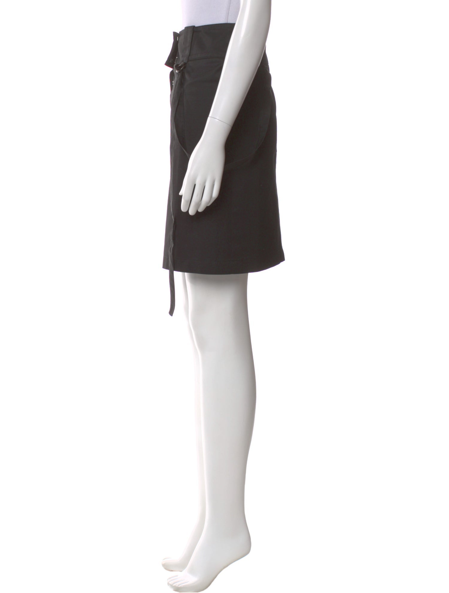 Barbara Bui Leather Trim Embellishment Knee-Length Skirt