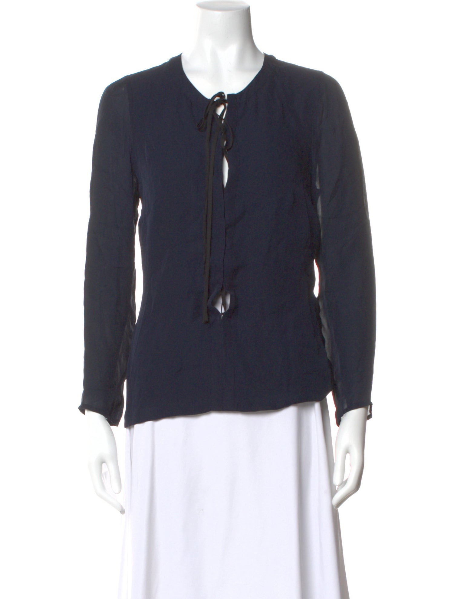 Barbara Bui Silk Tie Neck Top