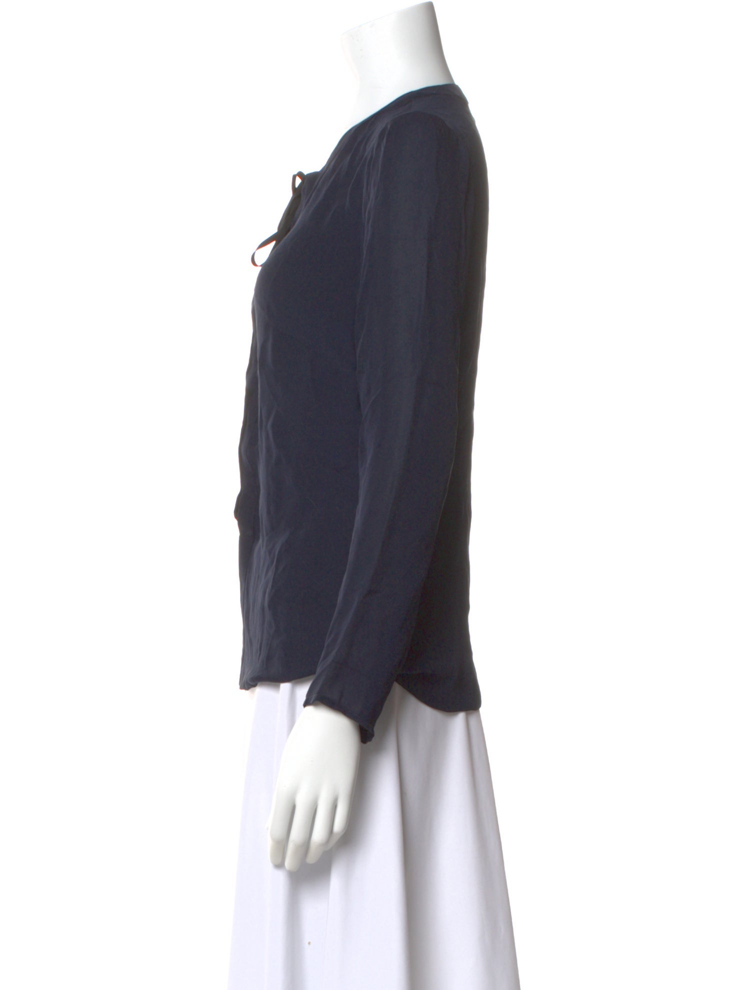 Barbara Bui Silk Tie Neck Top