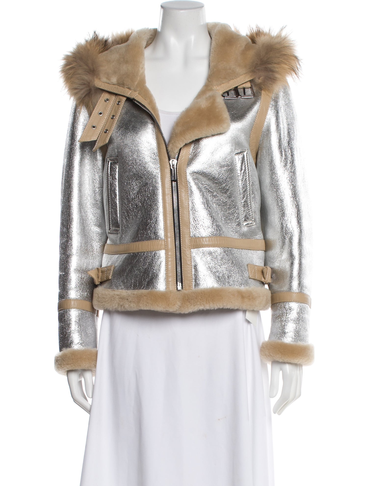 Barbara Bui Shearling Biker Jacket