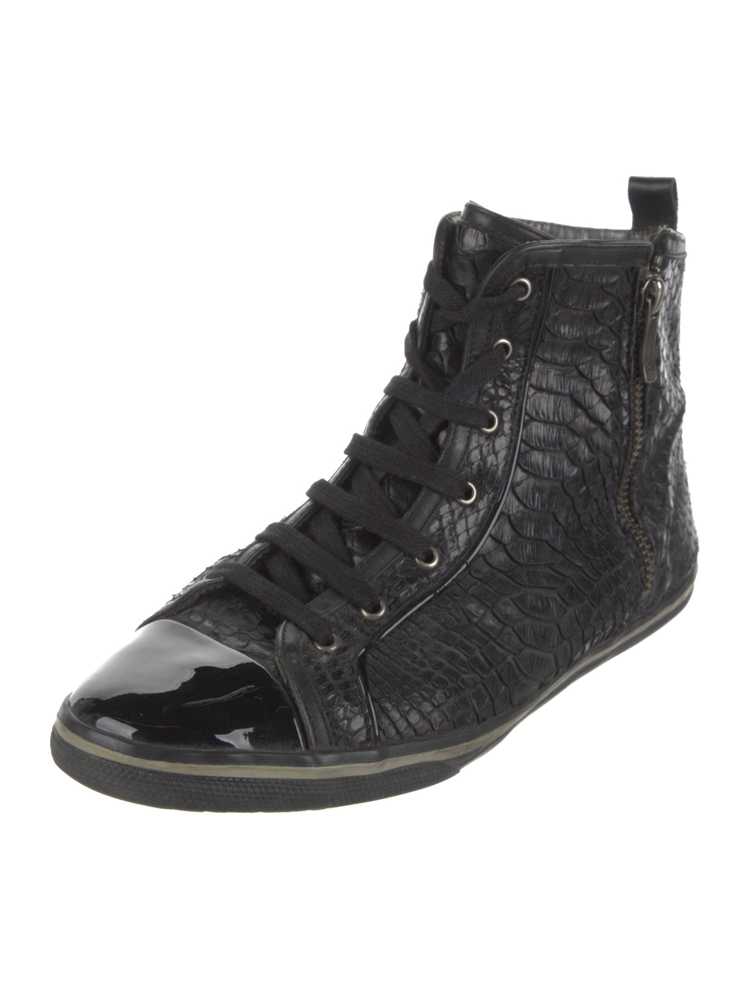 Barbara Bui Snakeskin Animal Print Sneakers