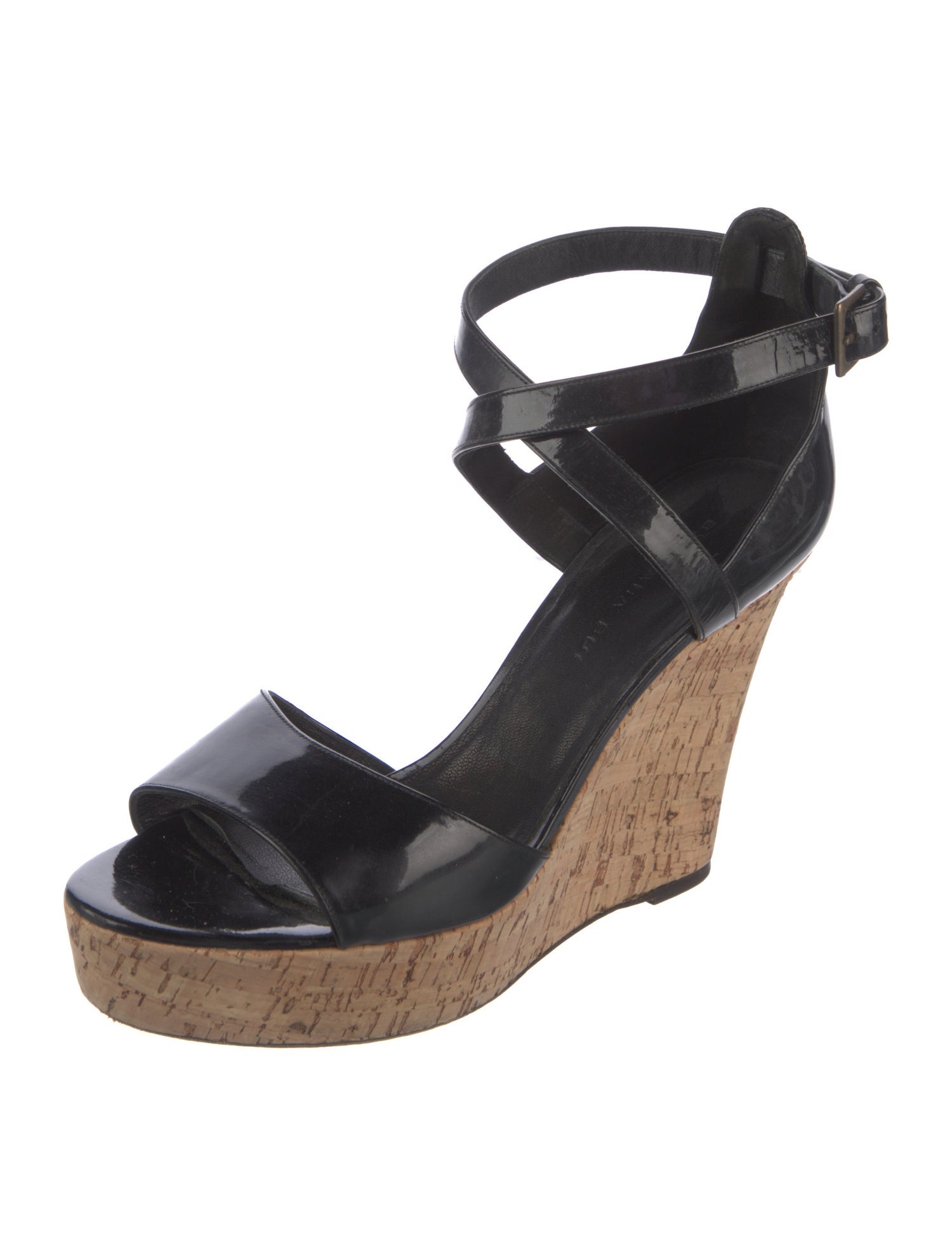 Barbara Bui Patent Leather Colorblock Pattern Espadrilles