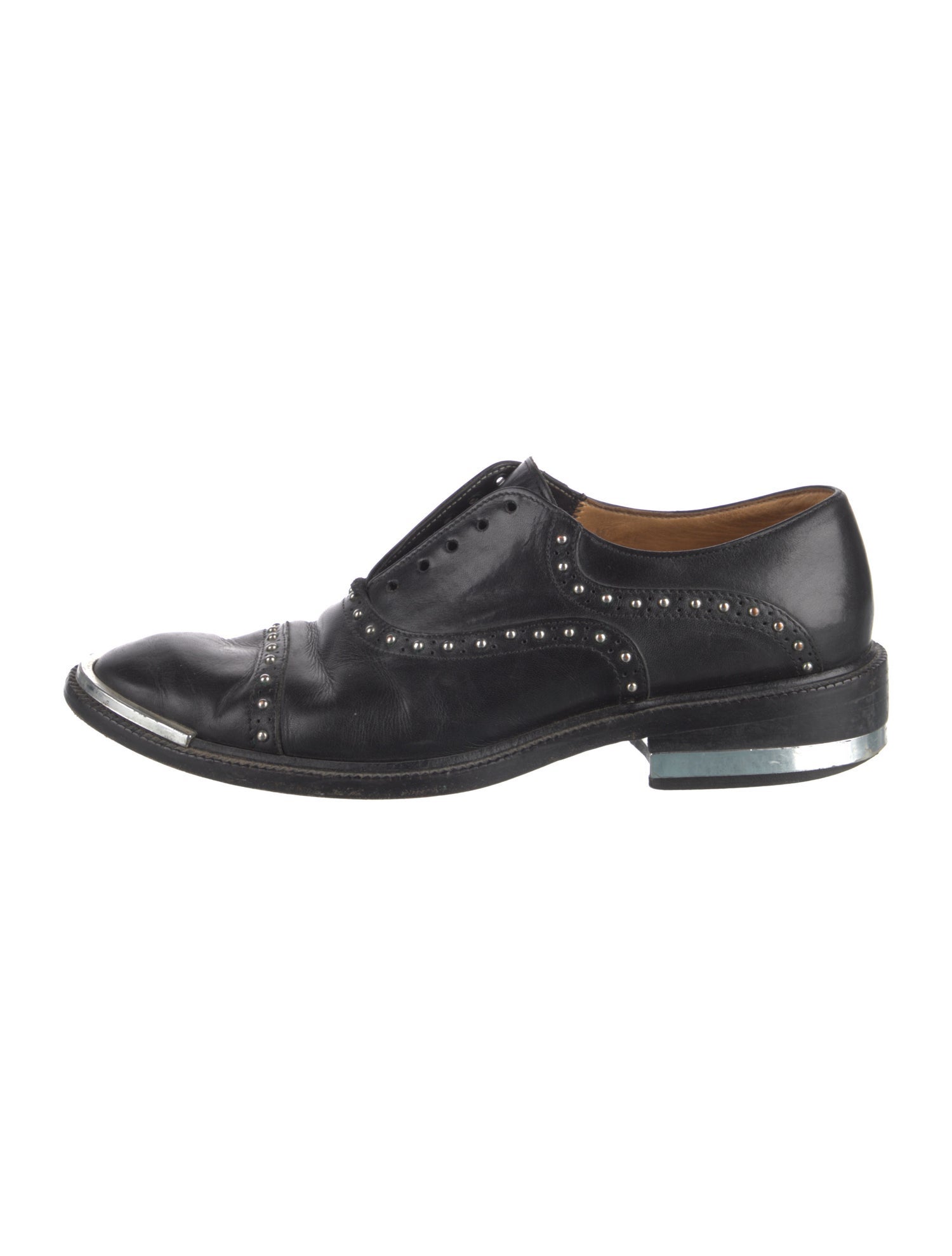 Barbara Bui Leather Studded Accents Oxfords