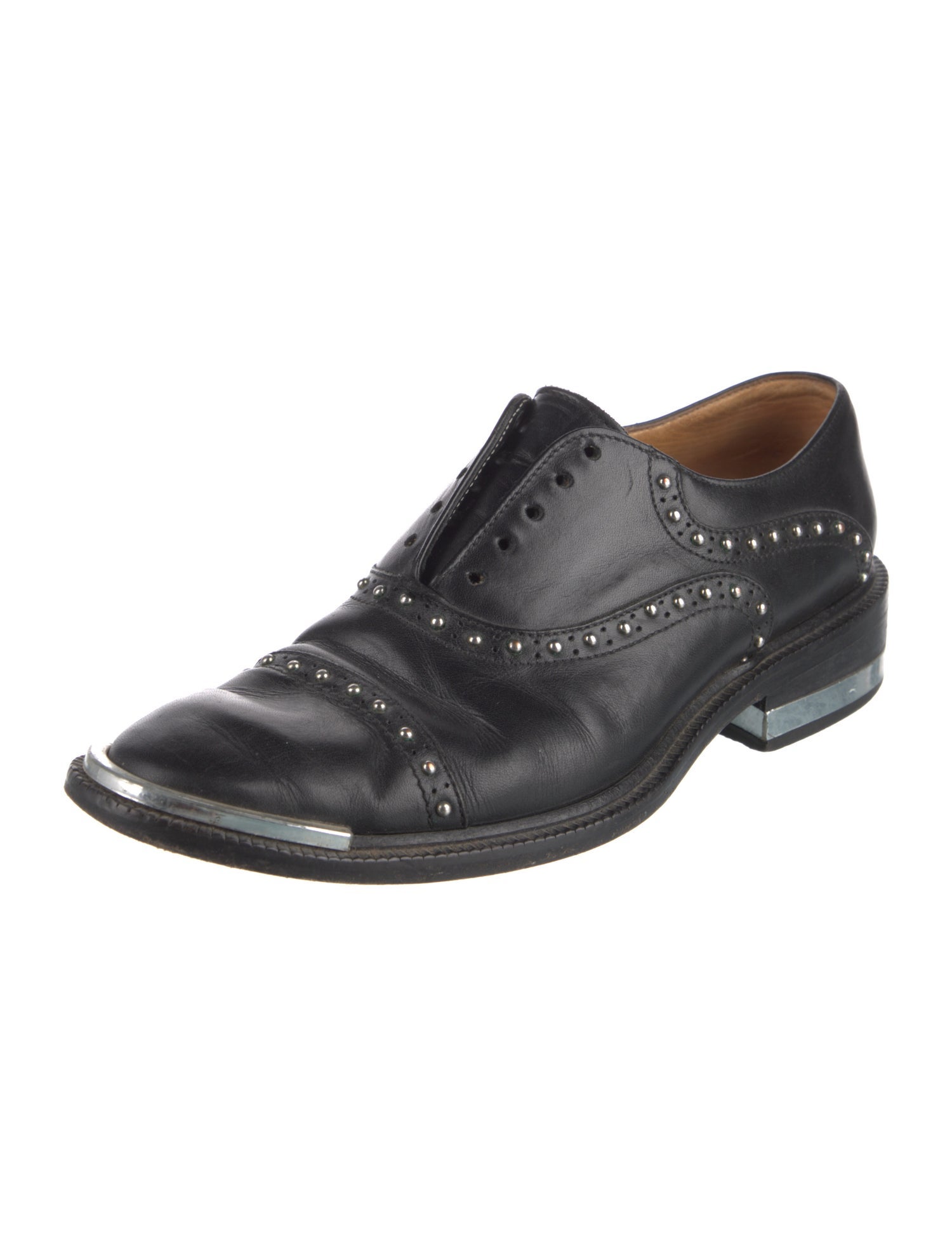 Barbara Bui Leather Studded Accents Oxfords