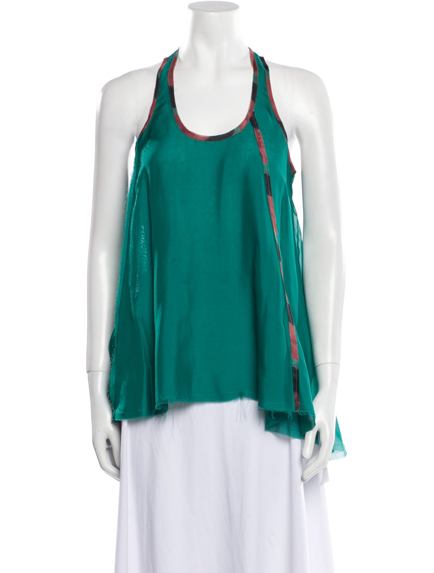 Babukhadia Silk Scoop Neck Top