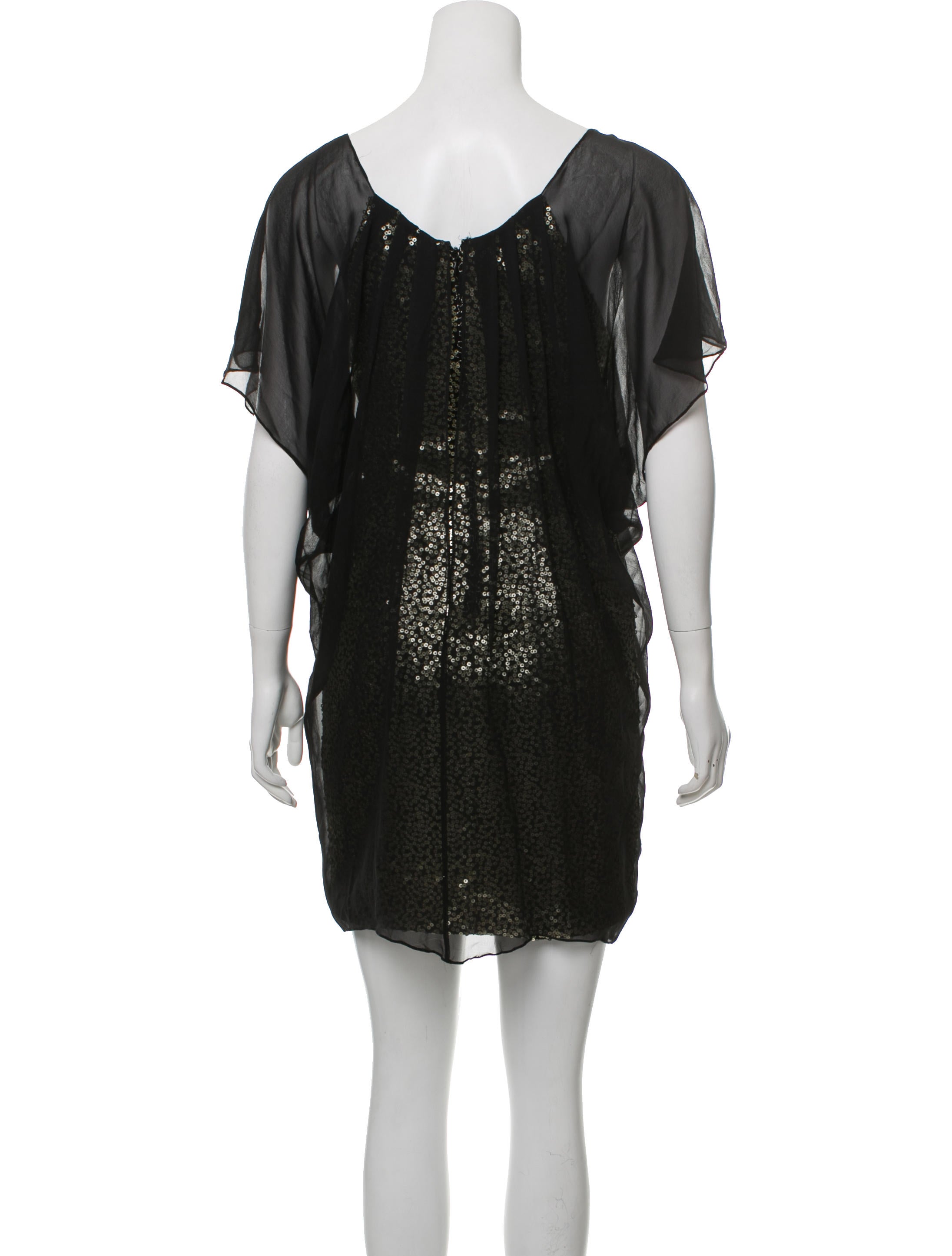 Badgley Mischka Sequin-Embellished Silk Trim Cocktail Dress - Gold Dresses,  Clothing - BAG24133 | The RealReal