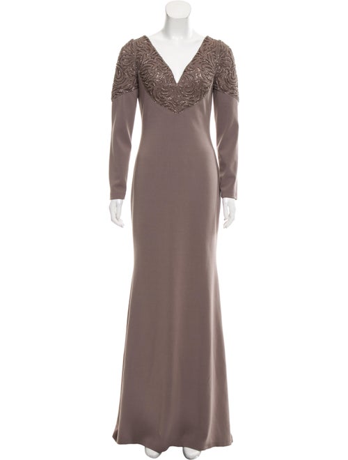 Badgley Mischka Studded Maxi Dress