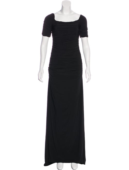 Badgley Mischka Short Sleeve Evening Dress Black