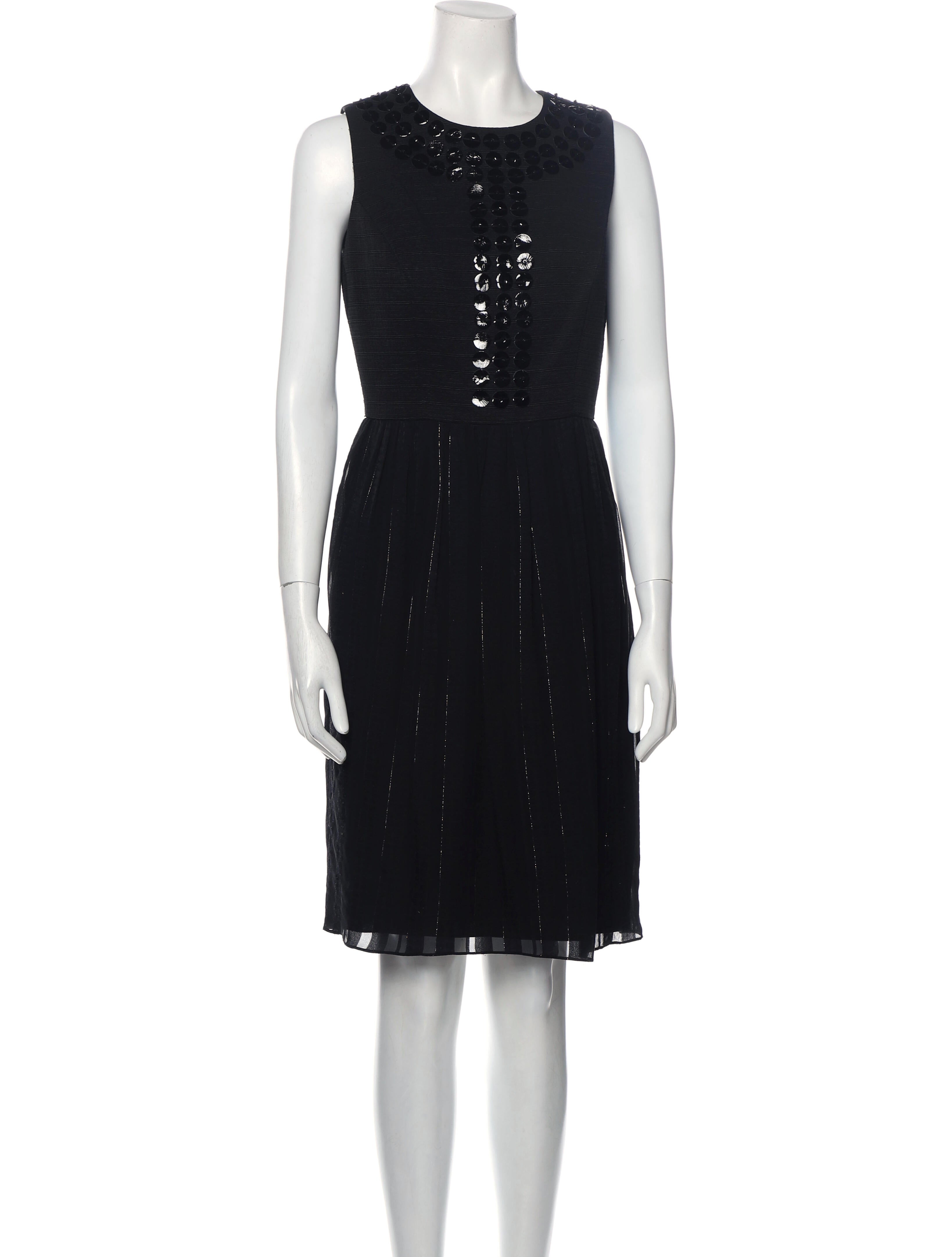 Badgley Mischka Crew Neck Knee-Length Dress