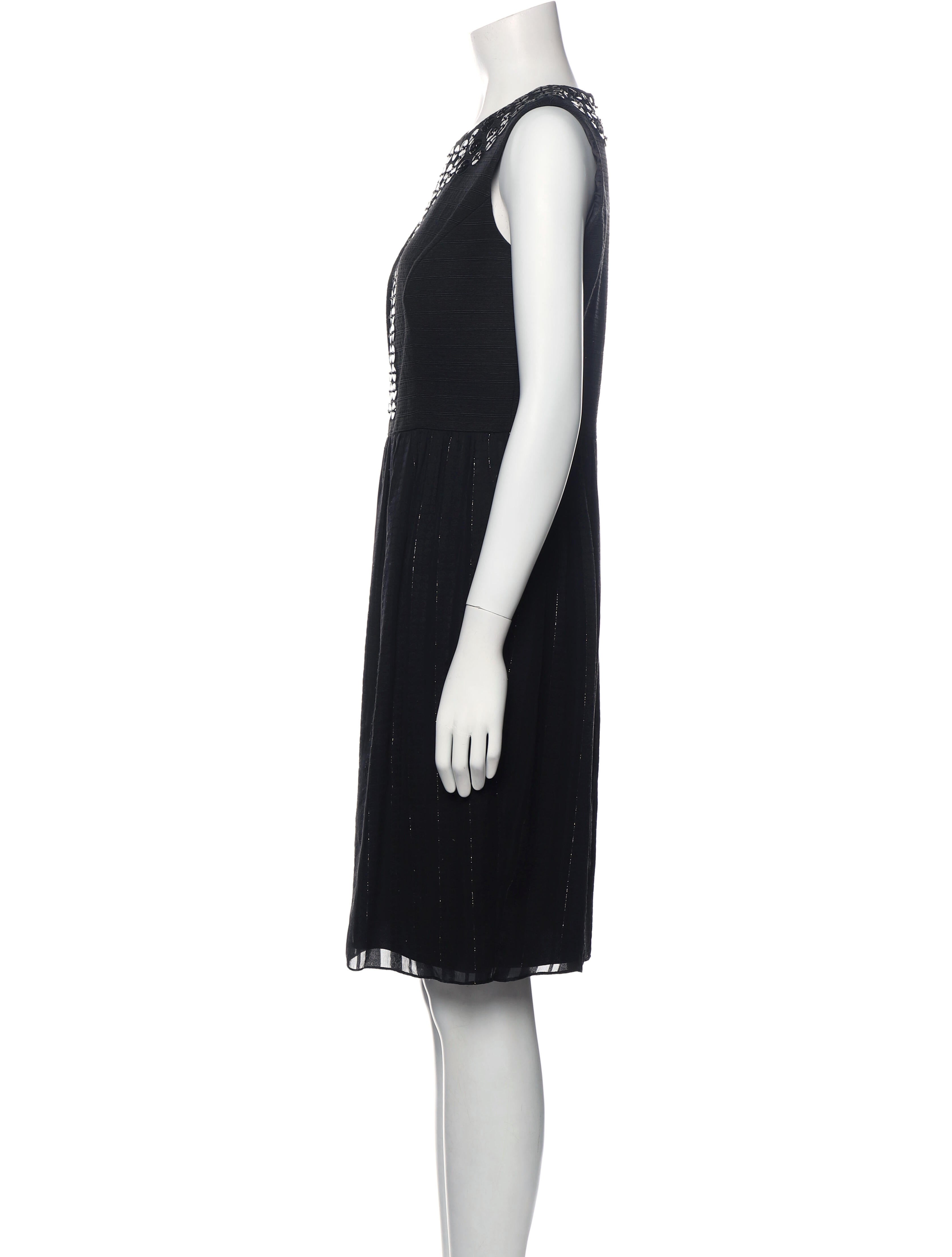 Badgley Mischka Crew Neck Knee-Length Dress