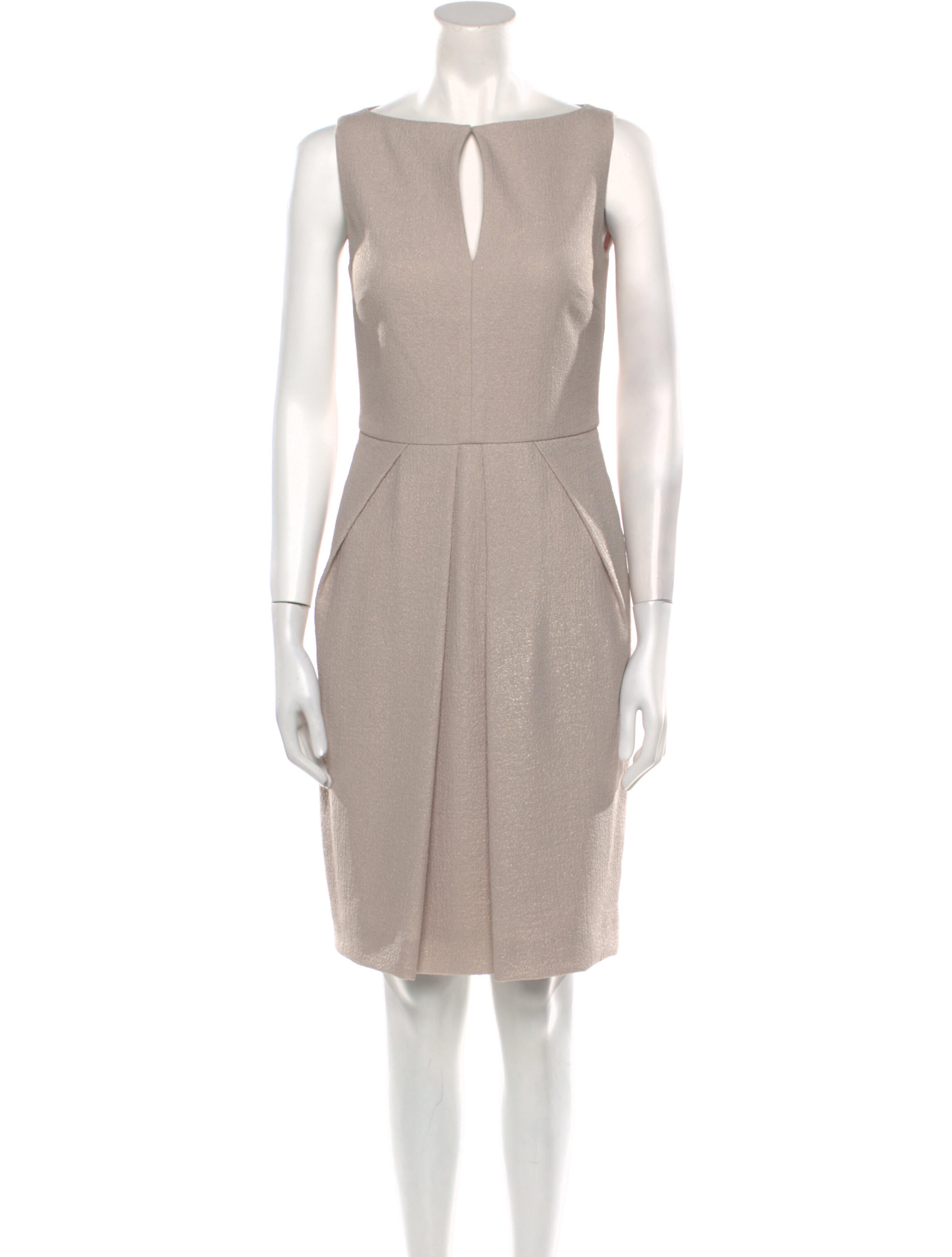 Badgley Mischka Bateau Neckline Knee-Length Dress