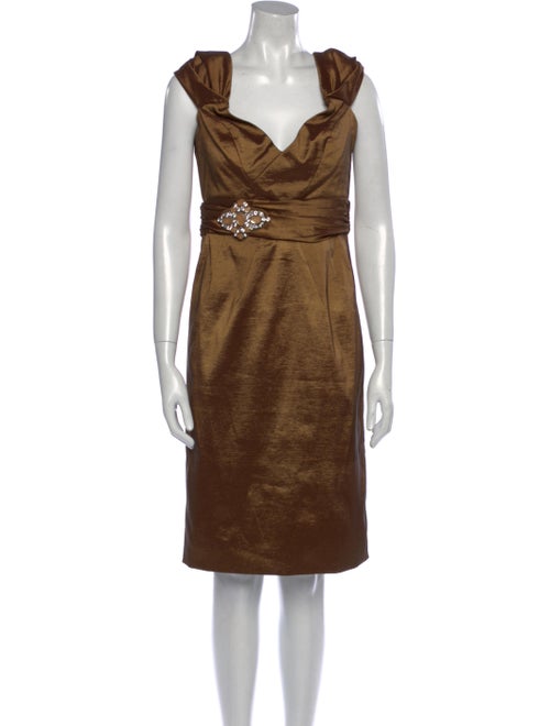 Badgley Mischka Cowl Neck Knee-Length Dress
