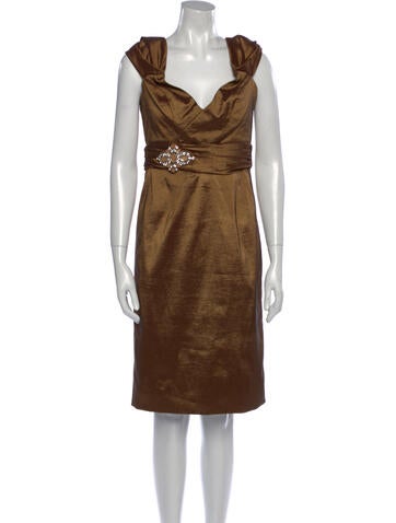 Badgley Mischka Dresses Cowl Neck Knee-Length Dress US 8 | M