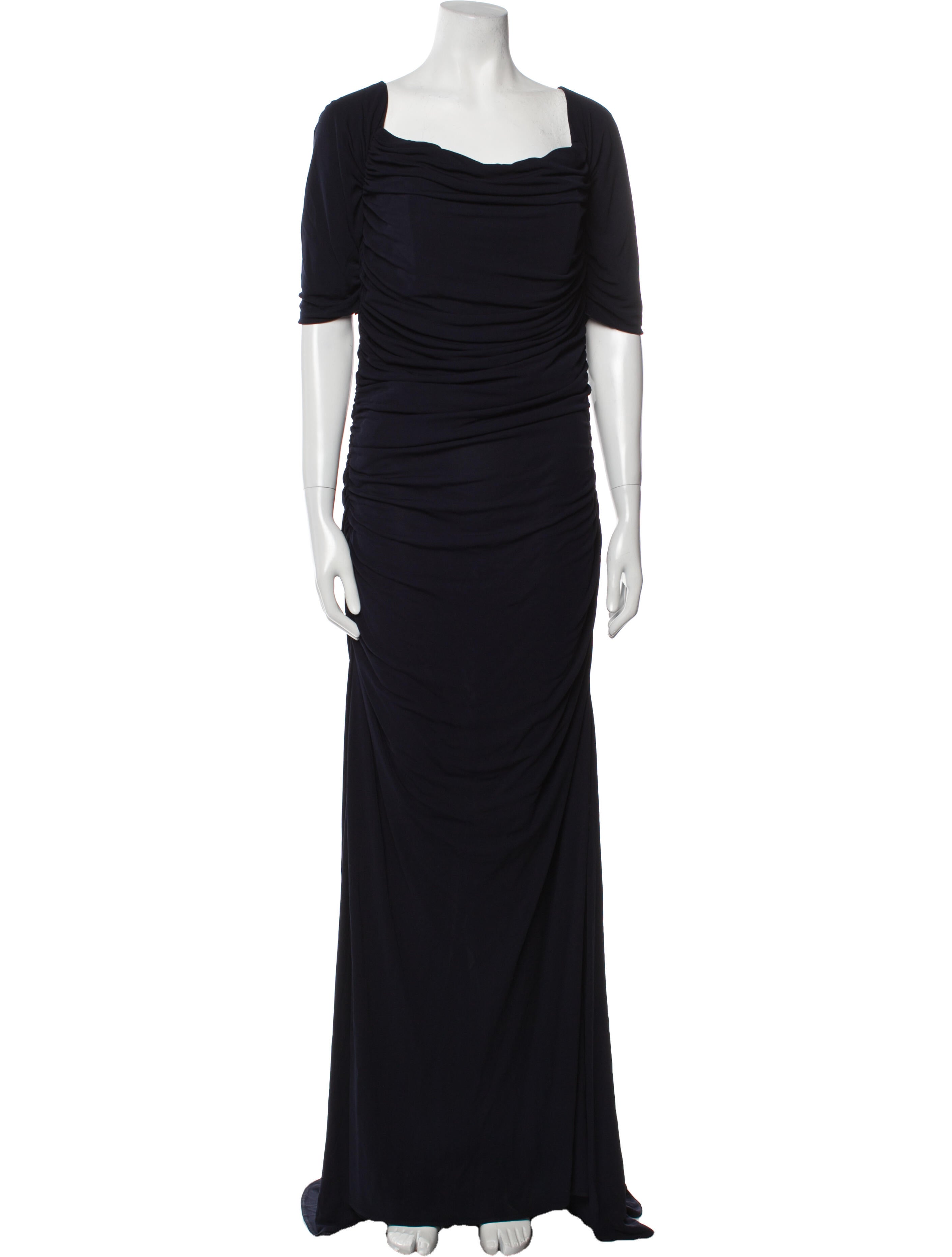 Badgley Mischka Cowl Neck Long Dress