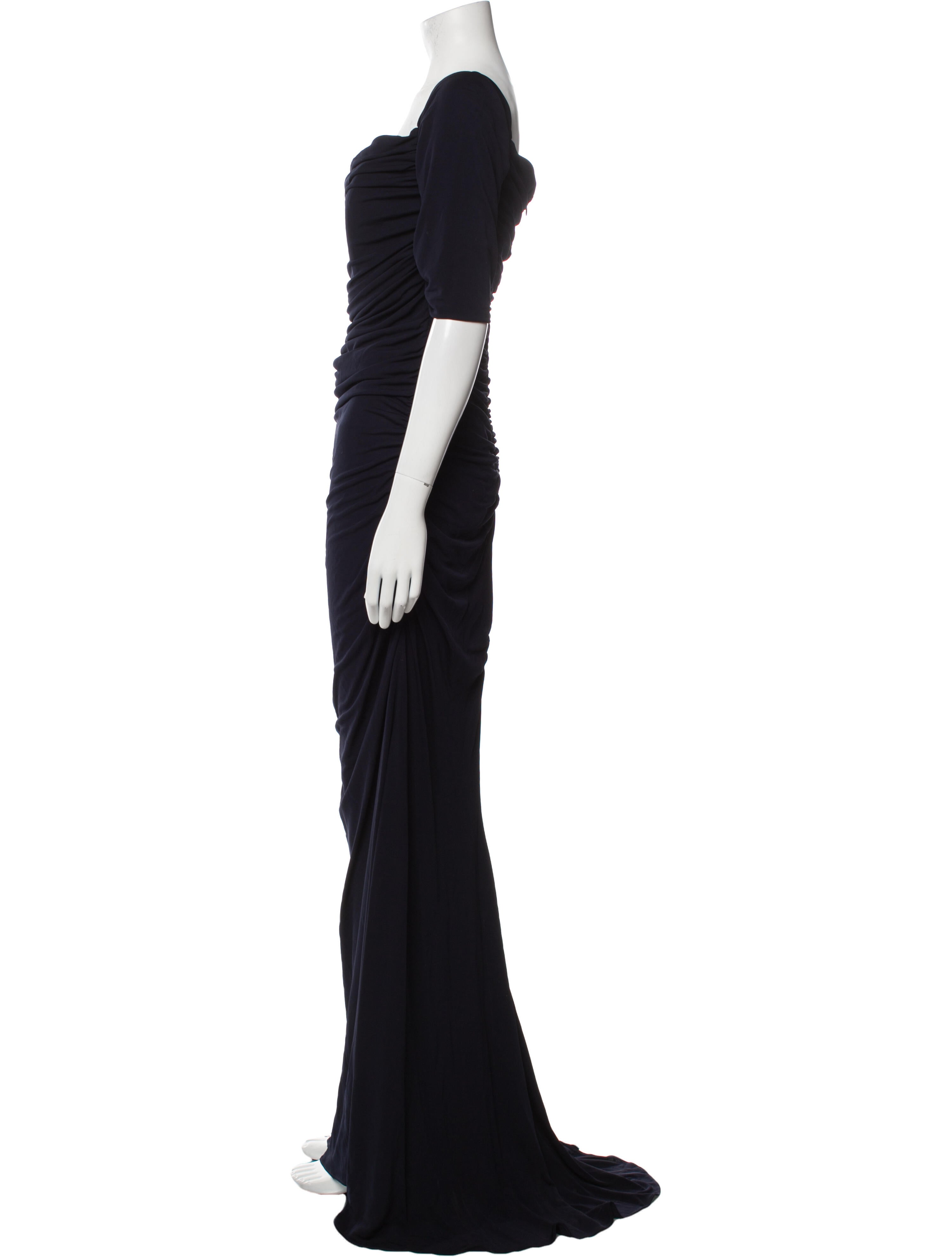 Badgley Mischka Cowl Neck Long Dress